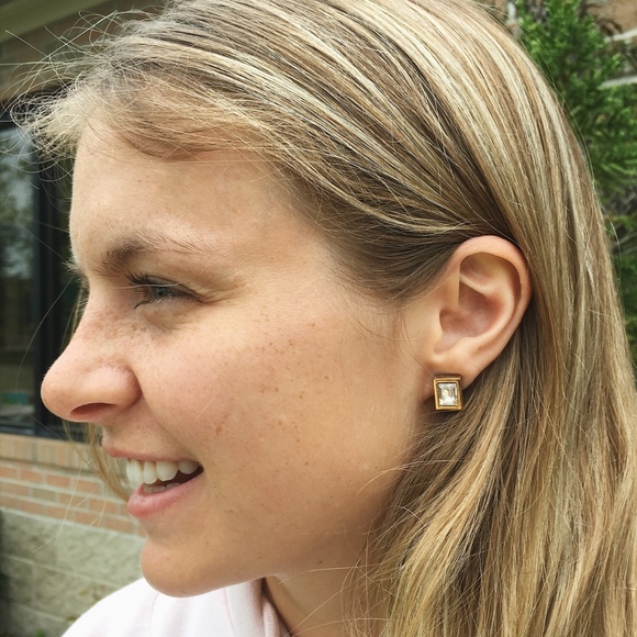 Gold plated earrings with Swarovski elements - Picture 2 of 3